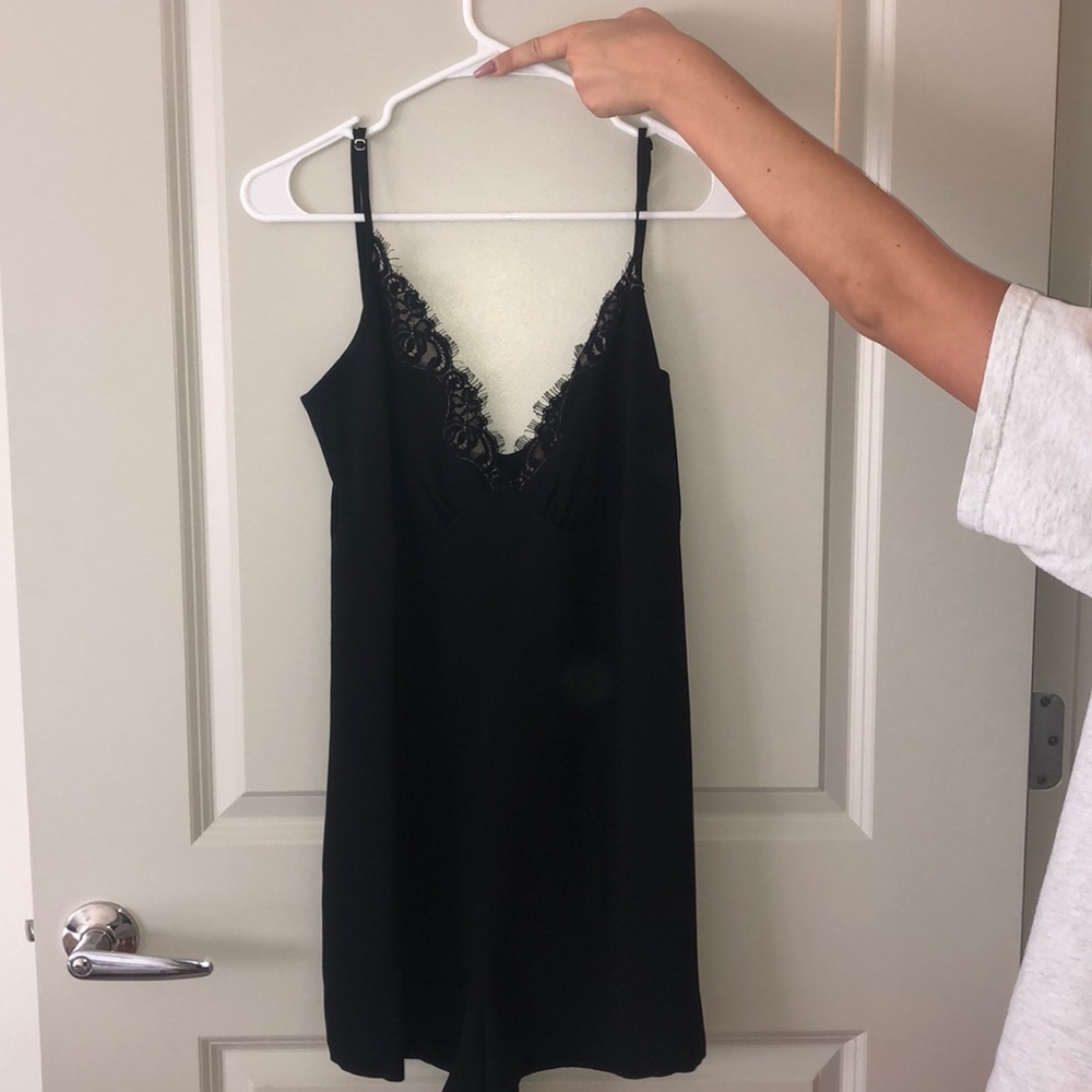 BCBG maxazria romper preowned black lace